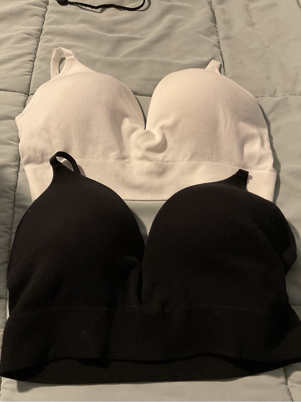 Primark White Seamless Ribbed Brami Duo